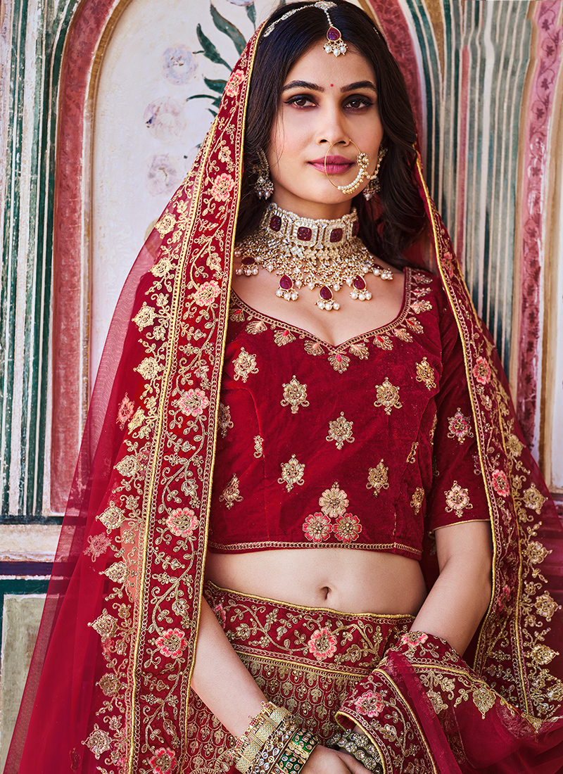 Buy velvet lehenga online best sale